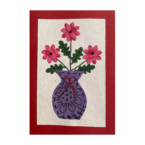 In Handarbeit hergestellte Fairtrade-Karte «Blumenstrauss»