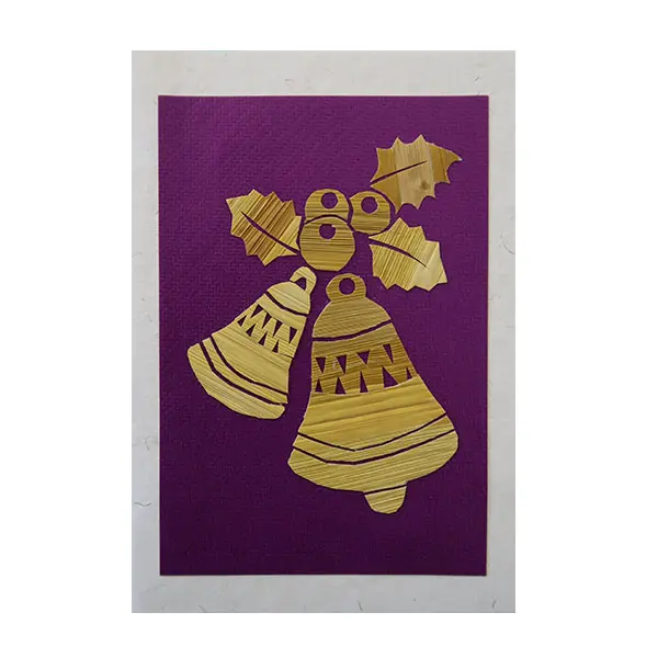 In Handarbeit hergestellte Fairtrade-Karte «Glocken»