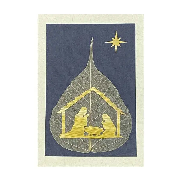In Handarbeit hergestellte Fairtrade-Karte «Christi Geburt»