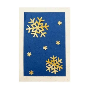 In Handarbeit hergestellte Fairtrade-Karte «Schneeflocken»